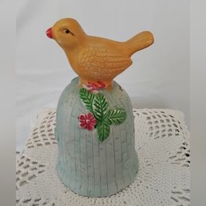 Porcelain Bell With Yellow Bird 1993 Loomco